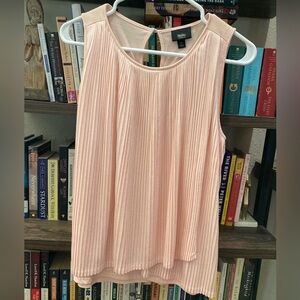 New York & Company Pink Pleated Tank Top